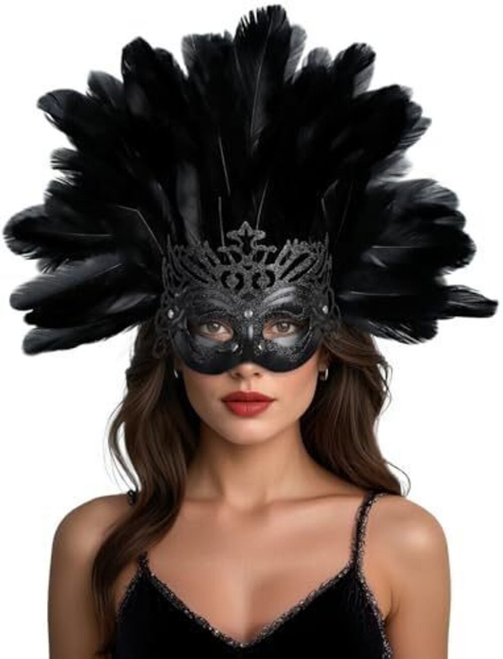 4083 Venetian Feather Headpiece Mask Luxury Feather Headwear Masquerade